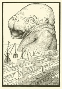 海から出てきた動物」（彫刻 作： Joseph Rudyard (after) Kipling