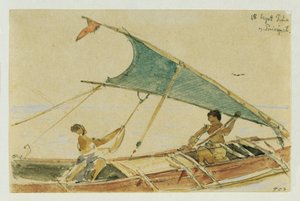 Boot vor der Insel Puinipet (ポナペ)、カロライン諸島