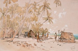 オーストリアのフリゲート艦ノヴァーラは1857年から59年にかけて世界一周航海を行った。 作： ジョセフ・セレニー