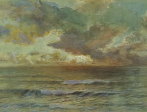 Seascaleの日没（紙にトイレ） 作： Joseph Severn