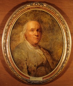 フランス語  ベンジャミン・フランクリン（1706-1790） 作： ジョセフ・シフレッド・デュプレシス