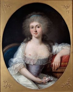 ランバル公妃マリー・テレーズ・ルイーズ・ド・サヴォワ・カリニャン（1749-1792）の肖像 ジョセフ・シフレッド・デュプレシ（1725-1802）の絵画（ジョセフ・シフレッド、ジョセフ・シフレッド、ジョセフ・シフリン、ジョセフ・シフリン） 18世紀 メスのボザール美術館 作： Joseph Siffred Duplessis