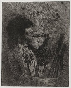 バグパイプを演奏する男、Sigmund Abeles と Edmond Casarella が印刷 作： Joseph Stella