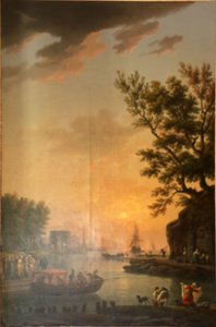 穏やかな気候の港への入り口 作： Claude Joseph Vernet