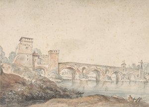 ポンテ モール、ローマ、18 世紀。 作： Joseph Vernet.