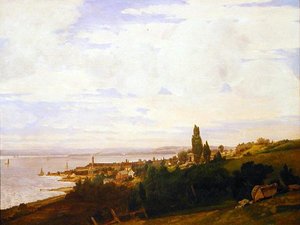 ニューヨーク、シンシン近くのハドソンの眺め、1840年代後半（油彩・キャンバス） 作： Joseph Vollmering