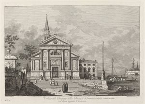 聖フランチェスコ教会の目論見書の眺め 作： Joseph Wagner after Canaletto