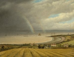 ポーティスヘッドからウェールズに向かっての眺め、c.1832 作： Joseph Walter