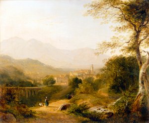 イタリアの風景、1839年。 作： Joseph William Allen