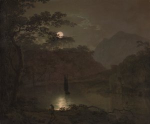 月明かりの湖 作： Joseph Wright of Derby