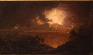 夜のベスビオ噴火の眺め 作： Joseph Wright of Derby