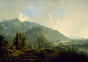 山と川のあるイタリアの風景