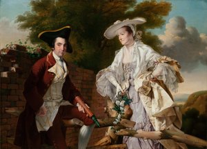 ピーターペレスバーデットと彼の最初の妻ハンナの肖像1765 作： Joseph Wright of Derby