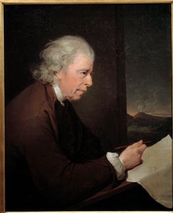 時計師、地質学者、物理学者であるジョン・ホワイトハースト（1713-1788）の肖像 ダービーのジョセフ・ライト（1734-1797）による絵画 作： Joseph Wright of Derby