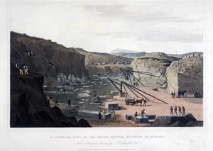 ロバートハヴェル（1793-1878）によって刻まれたデボンハイター花崗岩採石場の内部ビュー1825（アクアチント色） 作： Joseph after Cartwright