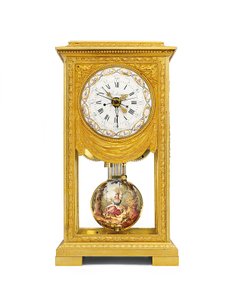 ルイ16世の月間平均および太陽時のマントルピースレギュレーターとレモントワール 作： Joseph and Robin Robert  Coteau