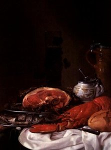 ロブスターのある静物画 作： Joseph de Bray