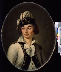 ""Portrait de dame deguisee"" (仮装した女性の肖像) Peinture de Joseph de Landerset (1753-1824) 1797 ミハイル・クロシツキー美術館、セヴァストポリ (セバストポリ) ウクライナ 作： Joseph de Landerset