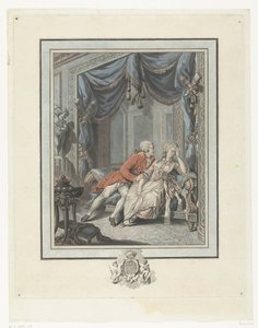 若い男が女性を誘惑しようとする La return à la vertu 作： Joseph de Longueil