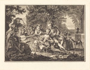田舎のコンサート 作： Joseph de Longueil after Charles Eisen