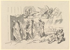神はノアと彼の家族を箱舟に召喚します, 1827. 作： Joseph von Fuhrich