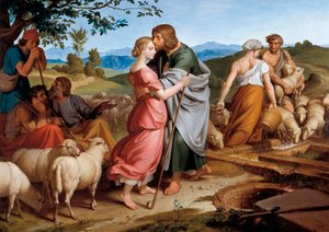 ジェイコブは井戸のほとりでラバンの娘レイチェルと出会う 作： Joseph von Fuhrich