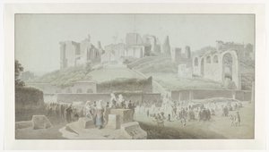 ローマのパラティーノの丘のふもとの行列 作： Josephus Augustus Knip