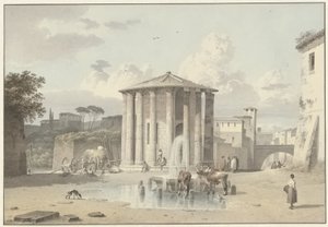 ローマのヴェスタ神殿 作： Josephus Augustus Knip