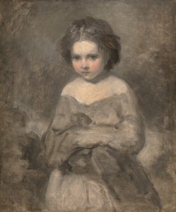 若い女の子の習作、半身 - 未完（キャンバスに油彩） 作： Joshua (studio of) Reynolds