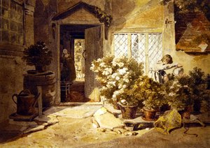 A Cottage Yard（水彩・紙） 作： Joshua Cristall
