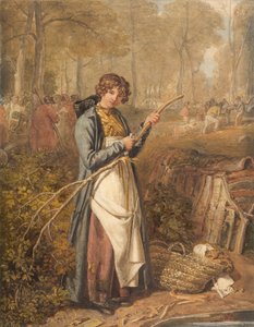 1818年、オックスフォードシャーのウィッチウッドの森にある樹皮の樹皮。 作： Joshua Cristall