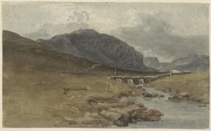 Landschap bij Llyn Ogwen、カーナーヴォンシャー (ウェールズ) 作： Joshua Cristall