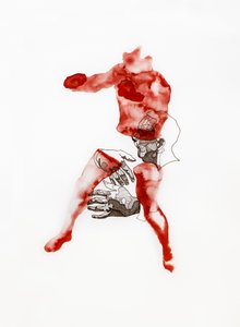 赤い断片的な人物像 作： Joshua Hoskins