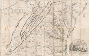 フライとジェファーソンによるヴァージニア州最居住地域の地図 作： Joshua & Jefferson Peter Fry
