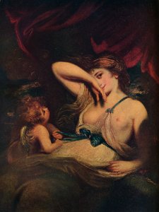 ニンフとキューピッド：草の中のヘビ、1784年、1914年 作： Joshua Reynolds