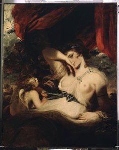 金星のリボンをほどくキューピッド (金星のゾーンをほどくキューピッド)。 ジョシュア・レイノルズ卿 (1732-1792) の絵画 作： Joshua Reynolds