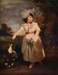 キャサリン・ペラム・クリントン夫人が鶏に餌をやる、1781 1931 作： Joshua Reynolds