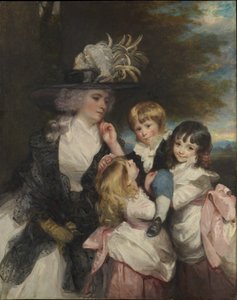 レディスミスシャーロットデラバルとその子供たちルイザのジョージヘンリーと1787年のシャーロット。 作： Joshua Reynolds