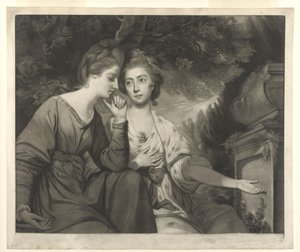 1770年、ジュゼッペマルキによって彫刻されたハリエットブーベリー夫人とフランシスアンクルー夫人 作： Joshua Reynolds