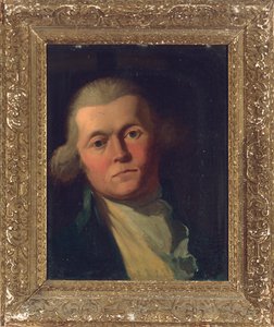 青いコートと黄色のチョッキを着た、バスト丈の紳士の肖像画 作： Joshua Reynolds