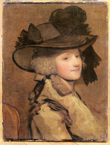 黒い帽子の女性の肖像画 作： Joshua Reynolds