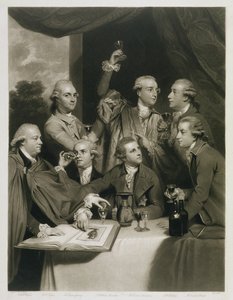 ウィリアムハミルトン卿（1730-1803）と他の愛好家、ディレタンティ協会の会合 作： Joshua Reynolds
