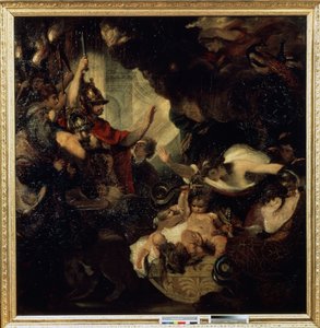 蛇を絞め殺す幼児ヘラクレス、1786-88年 作： Joshua Reynolds