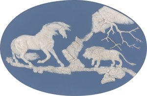 ライオンに怯える馬 (エピソード A) 作： Josiah Wedgwood