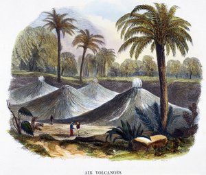 自然現象からのコロンビア、カサヘナの近くの空中火山、1849 作： Josiah Wood Whymper