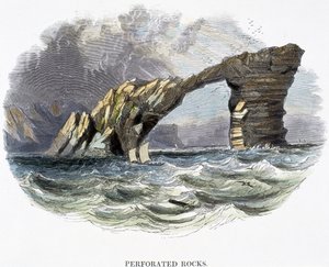 自然の現象からの穴あき岩、1849 作： Josiah Wood Whymper