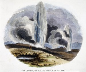 1849年の自然現象による間欠泉、またはアイスランドの沸騰泉