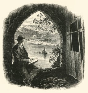 1870年代のチェプストウ城のワイ。 作： Josiah Wood Whymper