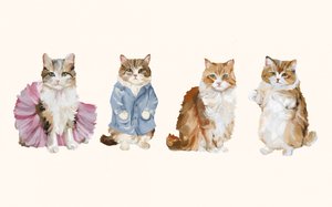 かわいいおめかしをした猫たち 作： 