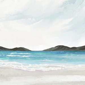 穏やかな海岸の水平線 作： 